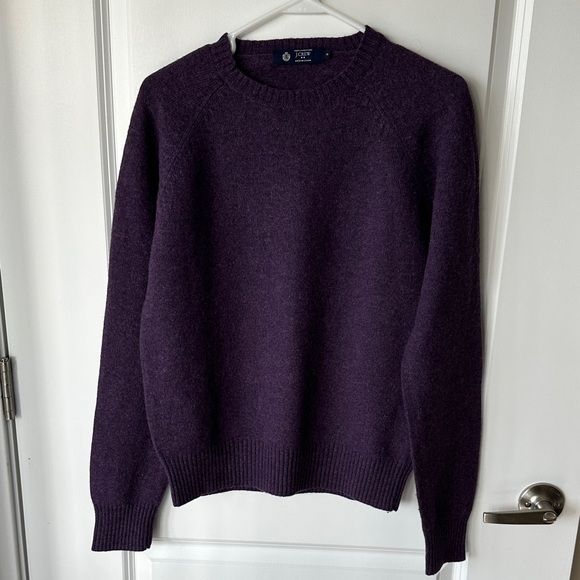 J. Crew Men's Purple 100% Lambswool Crewneck Sweater - Picture 6 of 7